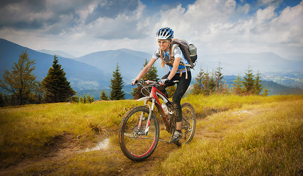 girl on mountain bike