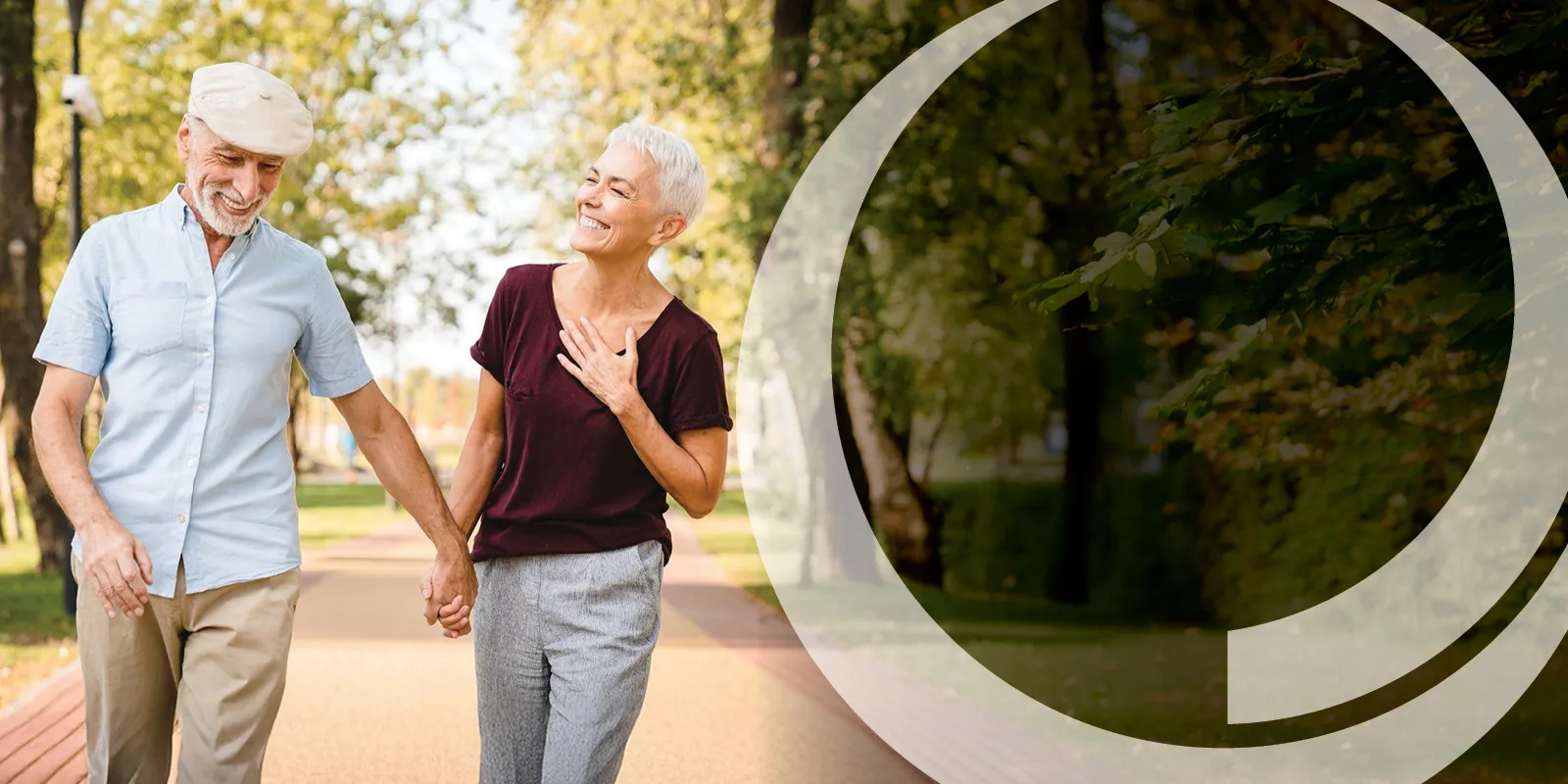 senior couple walking