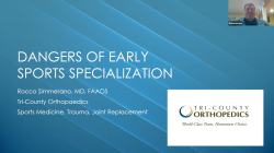 Dangers of Sport Specialization